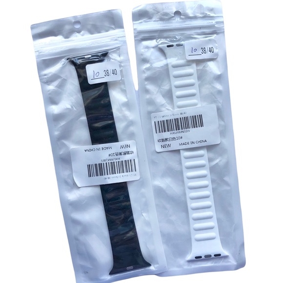 2 SOLO Loop Silicone Bands Apple Watch 38/40/41mm Size 10 LARGE White Black - Picture 8 of 8